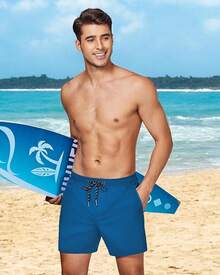 Mens Swim Trunks With Compression Lined Short Bathing Suits For Men 5 Inch Inseam Liner Men's Swimming Trunk - Zipper Blue - View 4