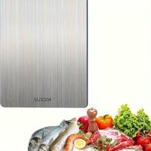 [1pc Titanium Cutting Board] 1pc High-End Double-Sided Titanium Alloy Cutting Board | Stainless Steel Material, Easy To Clean And Store |   Suitable For Home And Restaurant Use - Silver - View 3