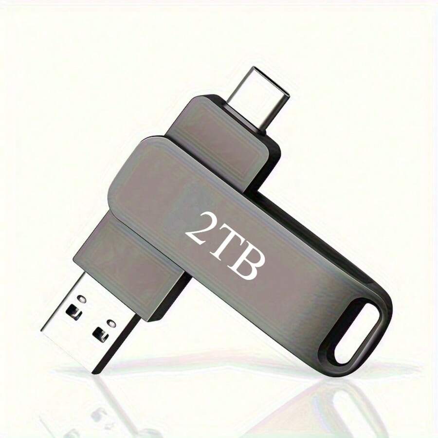 External USB Hard Drive 2TB Hard Drive Portable 2TB USB Slim External Compatible With PC, Laptop - Black-2TB - View 1