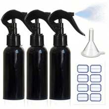 Pack Of 3 Spray Bottles, 100 Ml Small Spray Bottles For Filling, Transparent, Empty, Fine Mist Spray Bottle With Labels, Funnels, Travel Atomiser For Liquid, Cosmetics, Cleaning, Personal Care