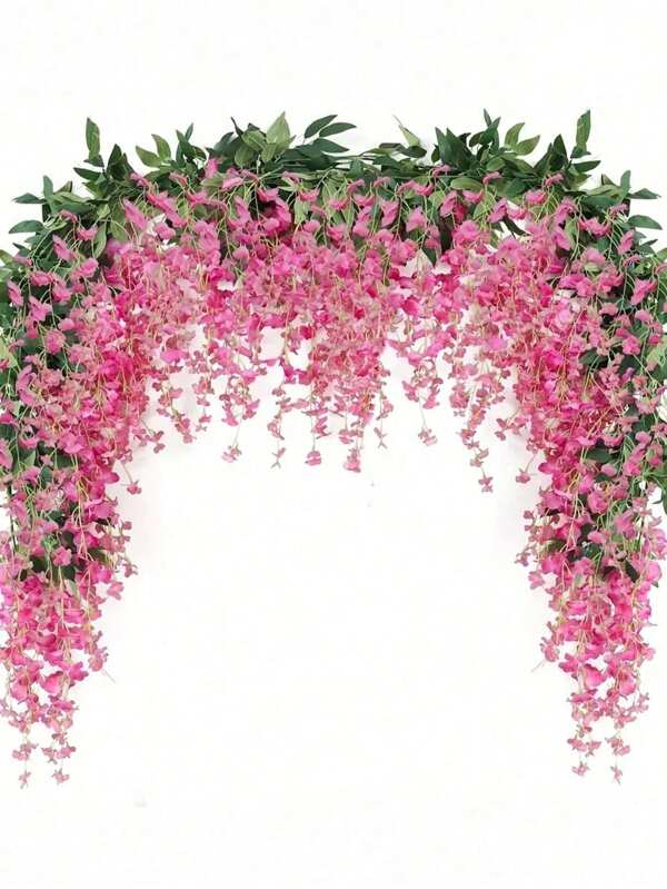 1PC Wisteria Hanging Flowers 70.87in Artificial Wisteria Vine Silk Wisteria Flowers Garland For Wedding Arch Party Garden Home Decor Wall Decor Easter Gift