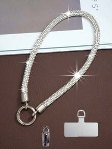 1 件奢华水晶镶嵌手机挂绳腕带，短挂链，适合送给母亲、家人、朋友、生日、节日的礼物，手机吊饰，手机链 - 彩色 - 查看 11