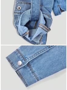 New Casual Denim Long Sleeve Shirt, Spring/Summer - Medium Wash - View 3