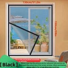 1 pieza Malla de ventana adhesiva negra ajustable, con varios tamaños de ancho, alta transparencia para protección contra insectos en el dormitorio y la sala de estar
