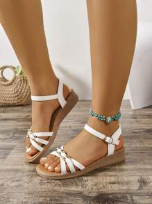 Fashionable Flat Sandals For Teens, Comfortable Strap Leather Sandals, Summer Stylish Footwear, Easily Paired With Casual Outfits, Durable Construction And Soft Material, All-Day Comfort