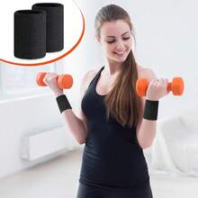 6 Pcs 4 Inch Wrist Sweatbands Tennis & Gymnastics Wristbands Grips & Sport Cotton Elastic Thick Wrist Bands Tennis & - Xám - Xem 10
