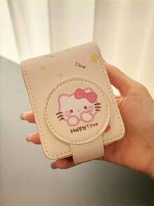 Sanrio 1pc Sanrio For Hello Cute Kitty Lipstick Storage Bag With Mirror - Kawaii Travel Organizer & Friendship Gift For College Women (Graduation Season), Foldable Design With Whimsical Print