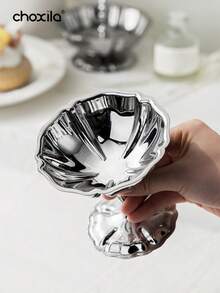 choxila 1个甜点杯、冰淇淋杯、甜点碗、酸奶零食糖果杯、沙拉水果布丁碗、不锈钢托盘、盘子、烛台，适用于派对/节日/庆典/家庭聚会/婚礼/斋月