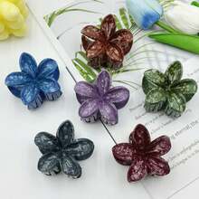 6pcs Halloween Flower Print Party ABS Plastic (ABS Resin) 6pcs Flower Print Party ABS Plastic (ABS Resin) 6pcs 4CM Colorful Small Chrysanthemum Hair Clips Flower Claws Side Clips Half Clips Occipital Hair Claw - Multicolor - View 16