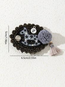 1 stuk elegante handgemaakte stoffen schattige glinsterende accessoire schoolbadge broche, luxe sieradenspeld, geschikt voor dagelijks gebruik, geweldig als datingcadeau