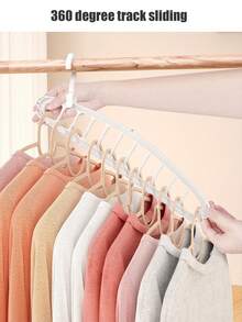 1pc-11 Holes Multi-Functional Seamless Coat Hanger Dormitory Home Hanging Clothes Magic Drying Rack Bedroom Wardrobe Storage Artifacts - Multicolor - View 8