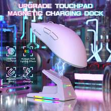 ATTACK SHARK X1 无线游戏鼠标带 RGB 充电底座，PAW3395 PRO 传感器高达 40K DPI，53g 超轻三模式电脑鼠标，1KHz 轮询率，5 个可编程按钮，用于 WIN/ - 彩色 - 查看 8