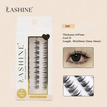 Lashine LASHINE 24 Clusters Individual Cluster Lashes 0.07mm D Curl DIY Lash Extension 10mm-14mm Mixed Lash Extensions Lash Clusters Individual Fluffy Lashes Soft And Natural Fluffy False Eyelashes Individual DIY Eyelash Extension At Home
