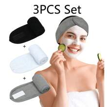 1pc Women Simple Headband With Magic Paste, Adjustable Size, Solid Color, Suitable For Makeup, Face Wash, Yoga, Sports, Spa And Bathroom,Gym,Hair Accessories,Turban Headband, Hairband Fall Winter Hair Band For Vacation Outfits Woman Elegant Scarf