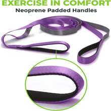 Gradient Fitness Stretching Strap For Physical Therapy, 12 Multi-Loop Stretch Strap 1" W X 8' L, Neoprene Handles, Physical Therapy Equipment, Yoga Straps For Stretching, Leg Stretcher. - Purple_Grey - View 5