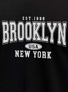 Canotta semplice e ampia, stampa New York Brooklyn, stile college, primavera estate, nuova canotta nera da uomo drappeggiata, morbida e traspirante, senza maniche.