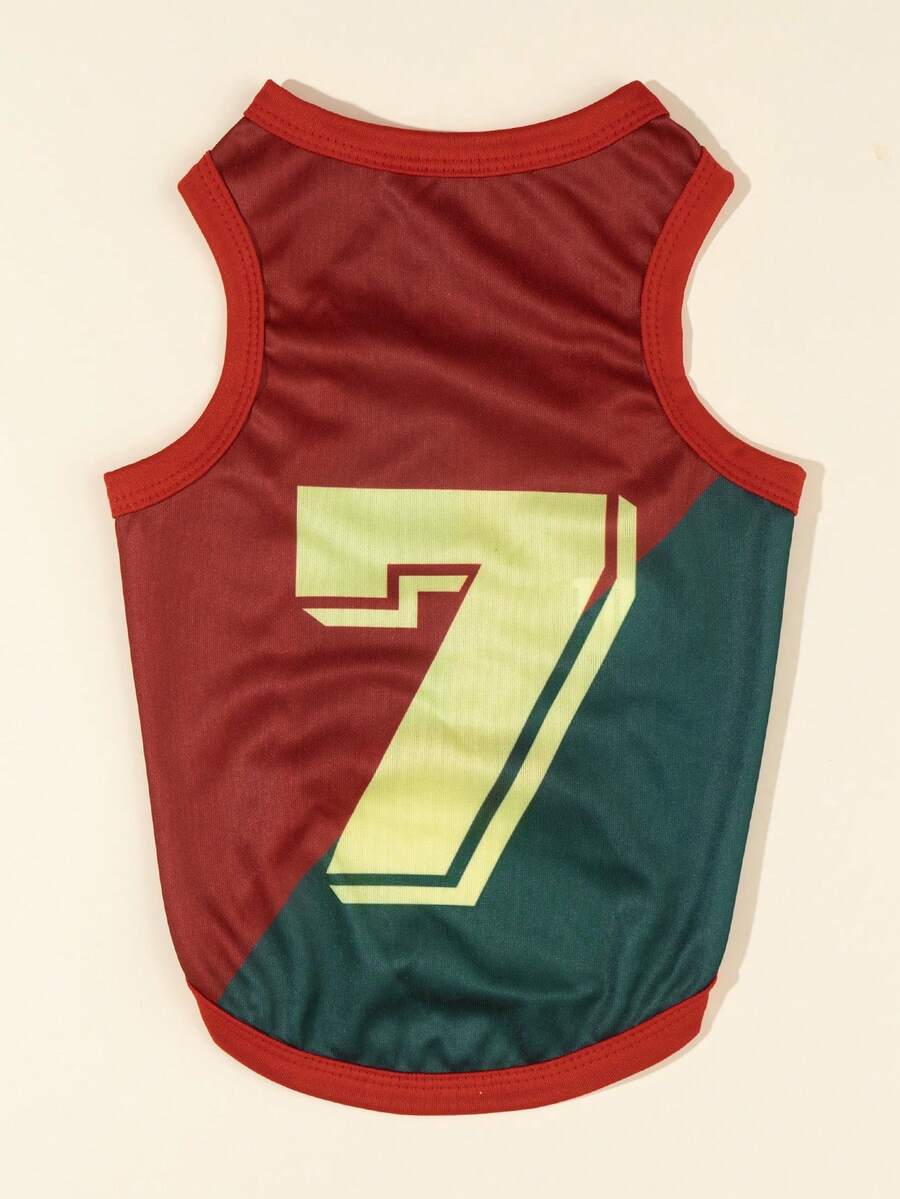 LUCKIE LABO 1pc Cool Sports Team Graphic Cooling Vest, Anti-Flea, Shedding Reduction, Breathable For Cats And Dogs Indoor & Outdoor Use - Multicolor - View 1