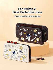 Cubierta protectora reemplazable para el dock de la NS2 Gen, diseñada con motivo de astronauta espacial, compatible con el nuevo dock de Switch 2 (2025), en colores rosa/blanco/morado/negro, set de accesorios para dock de carcasa rígida, almacena tarjetas de juego, resistente a arañazos y suciedad, ajuste ceñido, fácil instalación, fabricado en material ABS - Multicolor - Ver 1