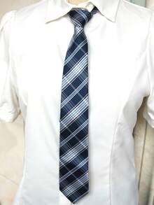 1 件男女通用休闲菱形格子涤纶领带