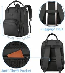 MATEIN Nursing Backpack, Waterproof Nurse Bag With Removable Organizer For Women, 15.6 Inch Laptop & Medical Work Backpack For Clinical, Hospital, College, Teachers & Students, Lightweight Nursing Work Bag For Daily Commute, Business Trips, Holiday Travel & Christmas Gifts – Black - Black - View 3