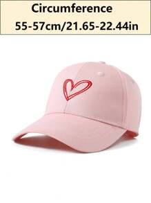 1 Stück Unisex Valentinstag limitierte Auflage Baseball Cap mit Herz-Stickerei, geeignet für alle Jahreszeiten