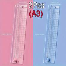 1 pieza Cortador de papel portátil A3/A4, herramienta de corte de precisión fácil de usar para la escuela, el hogar y la oficina, de material plástico