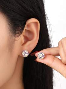 1 Pair Summer Sparkling Stud Earrings In Fresh Colors, Handmade, Lightweight & Eye-Catching, Suitable For Any Outfit