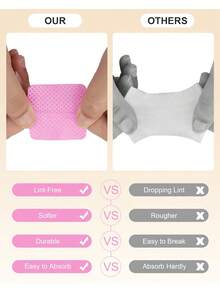 200pcs Pink Nail Care Accessories Cleaning Wipes, Heart-Shaped Non-Woven Cleaning Cloths, Pink Nail Tools, Square Pink Boxed Gel Polish Remover Wet Wipes, Cleanser, Lint-Free Nail Polish Remover Wet Wipes - Multicolor - View 5