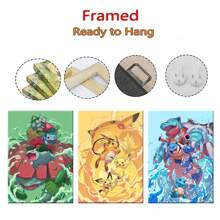 pokemon Set Of 1/3 Pcs Pop Classic Anime Pokemon Wall Arts Posters, Pop Japanese Anime Prints, Modern Kids Bedroom Decoration, Kids Gift, Study, Living Room, Room Decor, Home Decor (Unframed-Style)