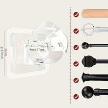 10pcs No Drill Curtain Rods Brackets, Wall Hooks, Adhesive Curtain Rod Holders With No Nails, Adjustable For High Curtains, Suitable For Bathroom, Kitchen, Home And Hotel, No Drill Needed Back To School Bathroom Decor