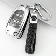 1pc New TPU Car Key Case With Keychain Cover Shell For Audi For A3 For A6 For C5 For C6 For Q3 For Q2 For Q7 For TT For TTS For R8 For S3 For S6 For RS3 For RS6 For A4 Protector Accessories - Keychain 2 - View 7