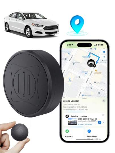 Mini GPS Tracker For Vehicles-Car GPS Tracker Portable Real Time GPS Tracking Device Magnetic GPS Car Locator Hidden Full Global Coverage Location Trackers For Car,Kids,Dogs,Trucks,Motorbike(SIM Card No Included)