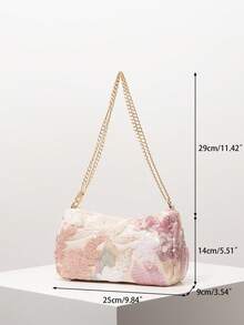 Sequin Shoulder Bag, Bridal Party & Prom Accessories, Glittering Sequin Bag For Women, Elegant Wedding Items, Random Pattern Shiny Prom Clutch, Sparkling Sequin Bags Ladies Elegant - Multicolor - View 7