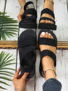 Women's Fashion Thick Platform Wedge Thong Sandals, Casual Beach Slippers For Summer