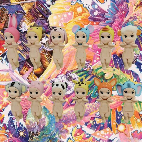 1~12pcs Sonny Angels Series Blind Bag Doll Set, Three Mysterious Blind Boxes With Themes Of Sunshine Angel Sleeping/Animals/Fruits/Vegetables, Computer Screen Decoration, Mobile Phone Decoration, Suitable For Living Room, Bedroom, Office, Dressing Table