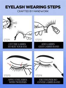 6/7 Pairs Wet Fox Eye Anime False Eyelashes, Cosplay Lashes, Thick Curly Wet Lashes, Makeup Tools - Black - View 9