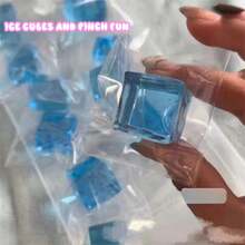 1 szt. kostki lodu typu Squeeze Popping Malt - przezroczyste, w kolorze nieba, zapewniają uczucie relaksu, gładka powierzchnia, zabawka łagodząca stres sensoryczny, pomaga złagodzić niepokój i skupić uwagę.