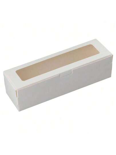 20 个白色马卡龙盒带透明窗口，糕点包装容器，8x3x2 英寸小马卡龙甜点烘焙包装容器，适用于婚礼回礼、糖果和饼干