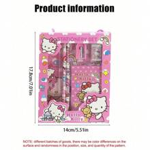 Sanrio 6pcs/8pcs/14pcs/1Set Hello Kittys Cartoon Ruler Pencil Sharpener Eraser Notebook Set Creative Drawing Office Supplies Kitty Cat Stationery Kit Gifts (Some Parts May Be Random)(The Package Design Is Random)