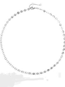 1 pezzo Collana con ciondolo circolare minimalista in acciaio inossidabile, adatta per uso quotidiano da donna