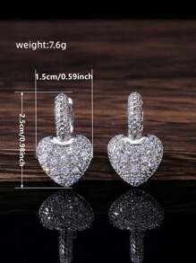 1 Pair Elegant Cubic Zirconia Drop Earrings For Women For Wedding Engagement Anniversary Jewelry Valentine's Day Gift