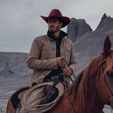 Classic Western Felt Cowboy Hat With Wide Brim For Outdoor Use - 1 包款式 2:勃根地酒紅 - 查看 9