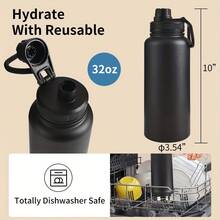 30 Oz Pink Stainless Steel Vacuum Insulated Water Bottle, Sweat-Proof Wide Mouth Cup With Handle, Leak-Proof For Travel, Gym, Hiking, Camping - Black/Red/Pink, Portable Design, Durable Construction, Reusable, Exclusive For Outdoor Lovers - 粉色 - 查看 6