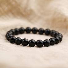 Vibe Green Jade Bracelet - Healing Wealth Bracelet - Jade Beaded Bracelet Women Men - Bring Good Luck Prosperity And Emotional Balance - Adjustable Size - Black Obsidian - 查看 7