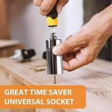 1Set Adult Men's Super Universal Sleeve Tool Two Pieces Set - Equipped With Connecting Rod, Handle Set With Electric Drill Adapter, Cool Gadget, Universal Hardware Torque Wrench Head Kit, Socket Wrench Steel 7-19mm Wrench, Key Portable Manual Tool, Repair Wrench, Birthday Gift For Dad, Husband, Men