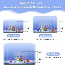 Fishdance Aquarium Plants, Artificial Fish Tank Decorations Decor Plastic Plants Set 16 Pcs - White - View 3