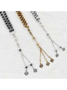 1 pieza 33 cuentas de 8mm Ágata negra Cuentas de oración musulmanas Rosario Tasbih, Accesorios religiosos islámicos