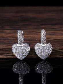 1 Pair Elegant Cubic Zirconia Drop Earrings For Women For Wedding Engagement Anniversary Jewelry Valentine's Day Gift