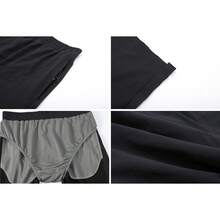 Pantalones cortos de natación para hombres de secado rápido con bolsillos con cremallera y forro de malla - Celeste - Ver 10