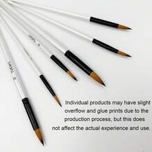 Set di 6 pennelli da artista a forma rotonda con testina angolata, con setole in nylon bianco, adatti per pittura ad acrilico, olio, acquerello su corpo, viso, roccia, tela, per disegno e attività creative, ideali come regalo per Natale, Ognissanti, Ringraziamento